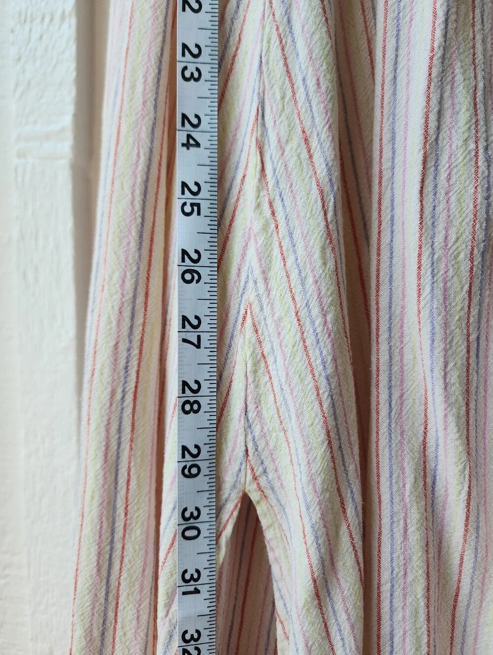 Free People Sunshine Eyes Linen Midi Dress Cream Stripe Puff-Sleeve Size XS